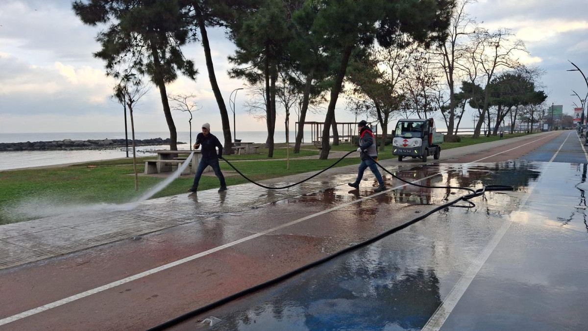 ORDU’DA KAR SONRASI YOĞUN TEMİZLİK YAPILIYOR